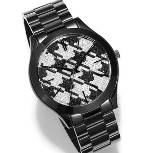 Michael Kors Crystal Houndstooth Black Watch - NEW